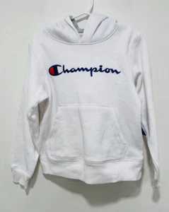 Champion Kids Sweatshirts Youth Heritage Fleece Pull On Hoodie White Size 6 - Picture 1 of 9