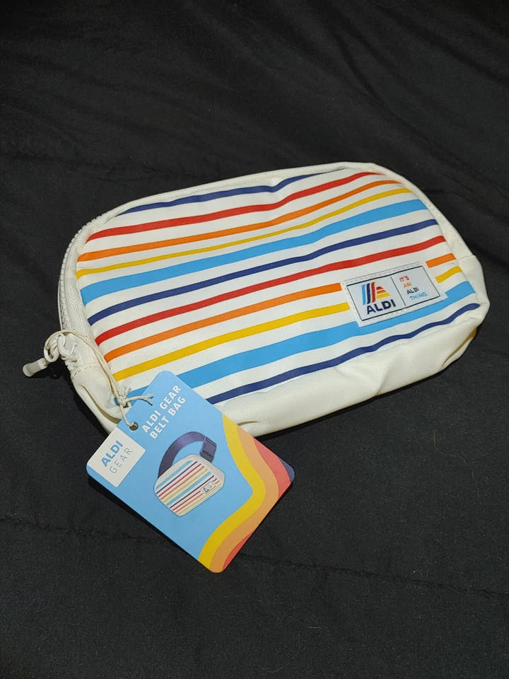 Aldi Gear 2023 Belt Bag Fanny Pack Light Blue Heritage Stripe Bum Bag