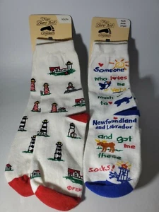 2 PAIR Lighthouse & Someone Loves Me Print Socks Socks Size Youth (13, 1-5) - Picture 1 of 4