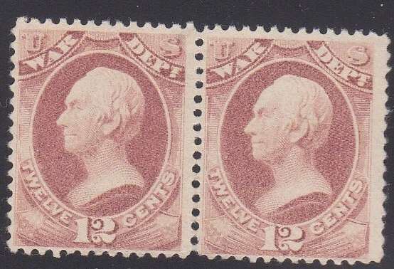 War Dept.Official 1879 12 cent rose red Scott O119  - Image 1 of 1