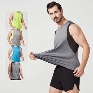 Chaleco deportivo para hombre suelto transpirable delgado chaleco de secado rápido entrenamiento al aire libre hombres top - Imagen 1 de 25