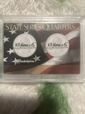 Cuartos de galón serie estatal - P & D - Portamonedas de plástico de 2" X 3" - 2 monedas Foto 1 de 2