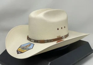 STETSON RODEO 10X SHANTUNG STRAW COWBOY WESTERN HAT - Picture 1 of 3