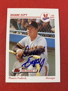 1991 Line Drive Duane Espy #399 Auto Signed Autograph 
