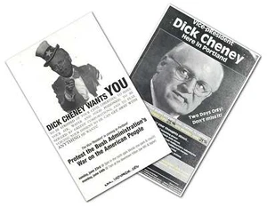 Dick Cheney Protests 2 Flyers ~ Portland Oregon 2002 ~ Indymedia Left Bush 9/11 - Bild 1 von 3