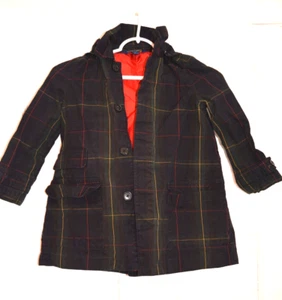 Polo RALPH LAUREN Children’s Girl's PLAID Hooded Rain COAT Jacket, Size 5, VG - Picture 1 of 3