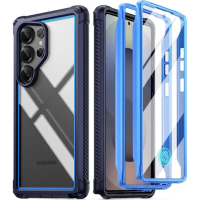 适用于三星 Galaxy S25 Ultra 5G 保护壳 诗意 内置屏幕 防震 蓝色 — 第 1/4 张图片