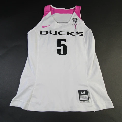 Oregon Ducks Nike Game Jersey - Basketball Women's White/Pink Used Cover