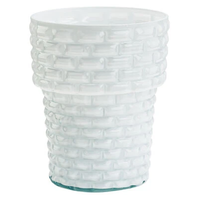 Orchideentopf Glas Zylinder Mauer Übertopf Blumentopf Pflanzgefäß 13x16cm Ziegel - Bild 1 von 4