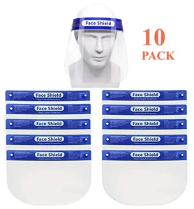 Tektrum Reusable Safety Face Shield for Face Eye Head Protection (10 Pack) - Picture 1 of 7