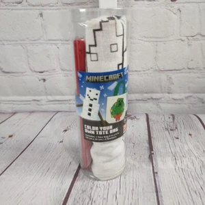 Minecraft DIY Color Your Own Tote Bag Creeper Christmas Theme - Picture 1 of 3