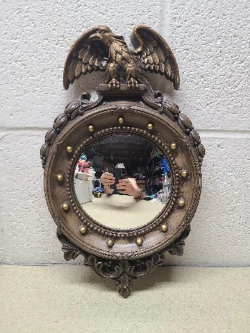 Vintage Federal Regency Eagle Porthole HOMCO 2340 USA Convex Mirror Wall Decor Cover