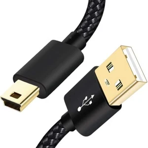 10Ft USB Type A Male to Mini B Braided Charger Cord for GoPro MP3 Player - Picture 1 of 7