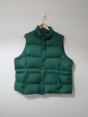 Land's End Green Down Fill Women's Puffer Gilet 3X UK 28-30 - Image 1 of 4