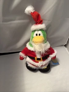 Disney Club Penguin Plush 9 IN SANTA WITH COIN/TAG New - Picture 1 of 5