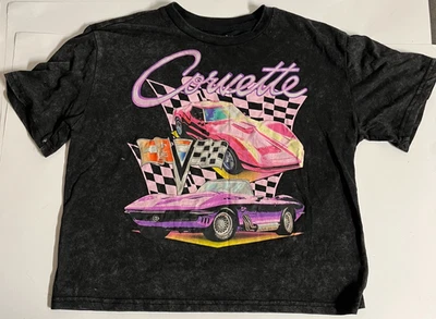 Camiseta Feminina Chemistry Rosa e Roxa CORVETTE Manga Curta Preta Tamanho M Média - Imagem 1 de 3