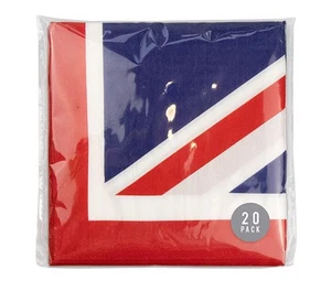 Union Jack Street Party Parade Celebration Napkin Serviettes 33 X 33cms 40 Pack - Picture 1 of 5