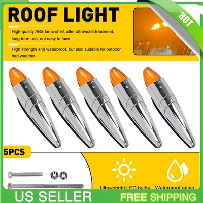 Para Freightliner 5 PIEZAS 17 LED Ámbar Torpedo Cabina Marcador Techo Luz Superior NUEVO Foto 1 de 4