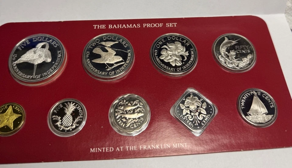 1983 Bahamas 9 Coin Proof Set with Silver scare low Mintage 1,020 sets - Image 1 of 4