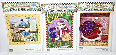 Lot of 3 Mary Engelbreit Daisy Kingdom Iron On Transfers Christmas 1990 Santa - Изображение 1 из 4