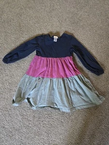 Hanna Andersson Colorblock Twirl Power Dress Blue Multi 5 - Picture 1 of 4