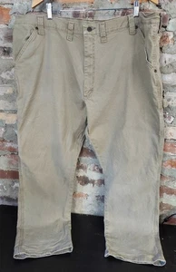 Wrangler Work Pants Mens Sz 44x30 Tan Carpenter Cotton Blend A - Picture 1 of 5