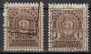 ITALIA LUOGOTENENZA 1945 Recapito autorizzato 2v us - Picture 1 of 1