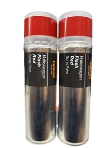 VOLKSWAGEN FLASH RED SPRAY PAINT 300ML HALFORDS CANS X2 - Picture 1 of 3