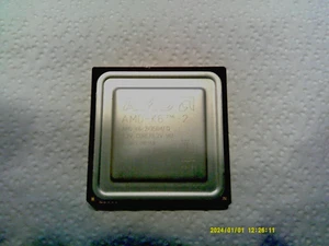 Vintage 1998 AMD-K6-2/350AFQ 100MHz FSB 64KB L1 cache Socket 7 (24K GOLD) CPU - Picture 1 of 3