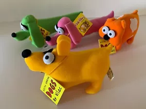 LOT 4 COLLECTOR PLUSH RARE KEITH HARING DOGS BY VILAC - Picture 1 of 10