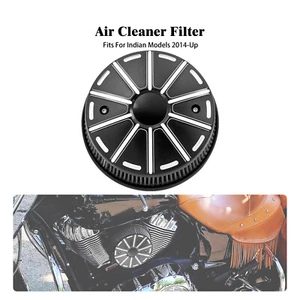 Black High Flow Intake Air Cleaner Filter Fit For Indian Vintage Chief Chieftain - Picture 1 of 18