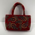 Vintage Womens Red Beaded Paisley Handbag Artisan Eveningwear Gorgeous