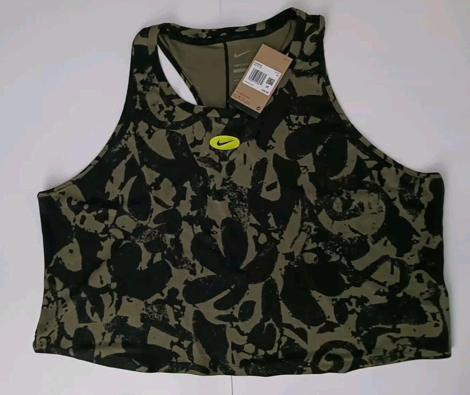 Nike Dri-Fit Tank Womens Training One Lux Icon Clash Jungle Camo Sz 2X