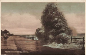 Postcard Rough Sea at Bexhill-on-Sea Sussex RPPC - Picture 1 of 2