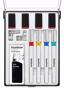 Juego de 4 bolígrafos de dibujo técnico Liquidraw conjunto de 4 juegos universitarios - Imagen 1 de 1