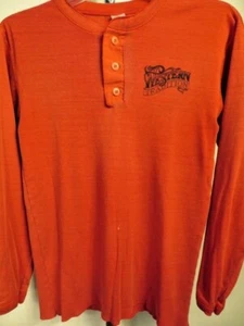 Camiseta Vintage Años 80 WESTERN TRADICIONALMENTE Roja Delgada Burnout EE. UU. Vaquero Campfire Hombre - Imagen 1 de 12