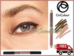Oriflame OnColour Perfect Duo Eye Pencil Mocha & Rose Gold - With Vitamin E - Picture 1 of 5
