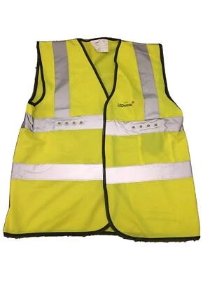 Ledwear Road Gillette HI-VIS Reflective Jacket battery lights Motorbike Bicycle  - Image 1 of 4
