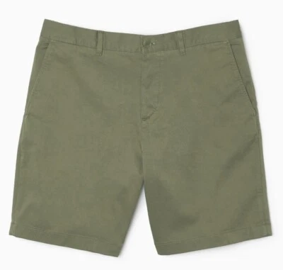 New Mens Lacoste Regular Fit Stretch Cotton Bermuda Shorts Khaki Green 38 - Image 1 of 2