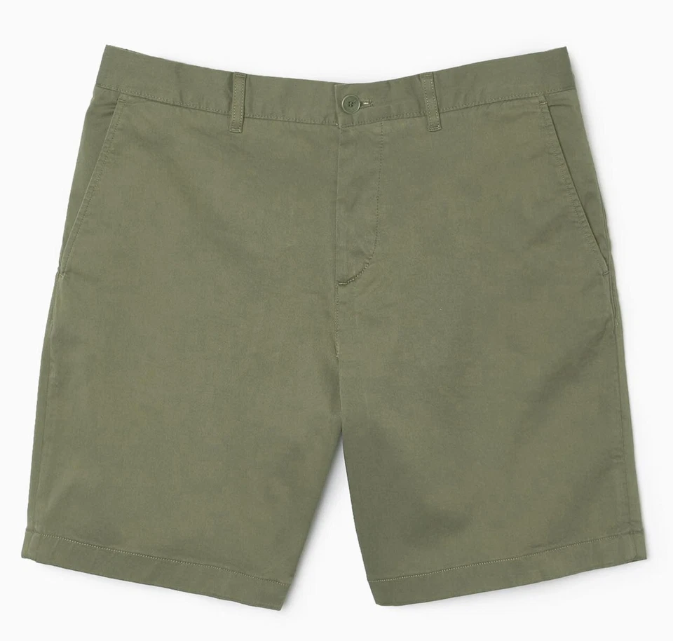 Mens Lacoste Regular Fit Stretch Cotton Bermuda Shorts Khaki Green 40