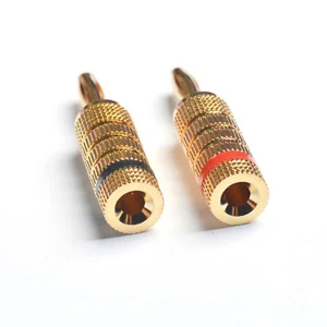WGGE WG-3333 24k Gold Plated Speaker Banana Plugs-Closed Screw Type (10 Pairs) - Picture 1 of 6