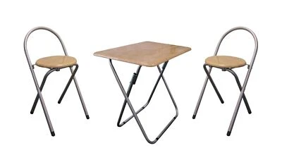 Klapptisch mit Stühle 3er-Set Sitzgruppe Campingmöbel Picknicktisch Gartenmöbel  - Bild 1 von 3