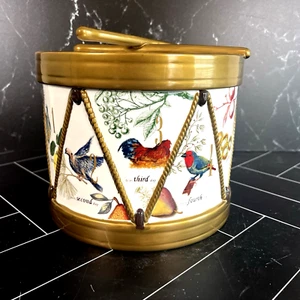 Williams Sonoma 12 Days Of Christmas Drum Cookie Jar 2012 Holiday Gold Video - Picture 1 of 10