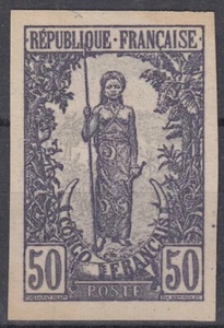 CONGO FRANCAIS : ESSAI SUR PAPIER MINCE N° 37 NEUF TOUJOURS SANS GOMME - Picture 1 of 2