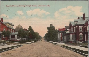 c1910s Postcard Uniontown, Pennsylvania PA Fayette Street Temple Israel 10685.4 - Picture 1 of 7