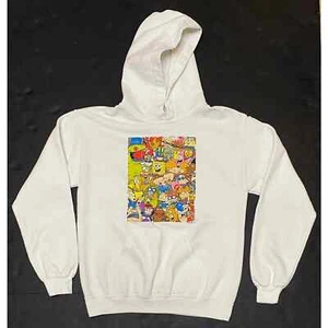 Nickelodeon Hoodie Pullover Sweatshirt Gildan Youth Small Graphic 90s Style 946A - Picture 1 of 5