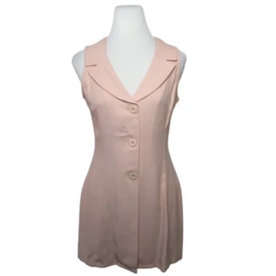 Blusa Hugo Buscati Top Sin Mangas Túnica Rosa Botón Talla 6 De Colección Foto 1 de 4