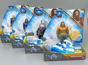 Nuevo Juego de 4 Figuras Aquaman y el Reino Perdido Aquaman Orm Manta Negra Nuevo de Lote Antiguo - Imagen 1 de 15