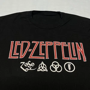 Led Zeppelin Black Large T-shirt Classic Rock Music Swan Song Page Plant Blues - Picture 1 of 7