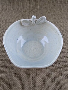Studio Handcrafted Handmade Apple Shaped Bowl Trinket Dish Pottery Signed - Picture 1 of 9